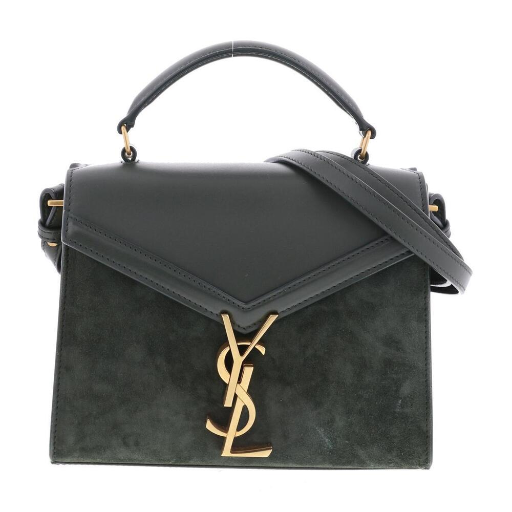 SAINT LAURENT Cassandra Shoulder Bag Messenger Suede Leather Green